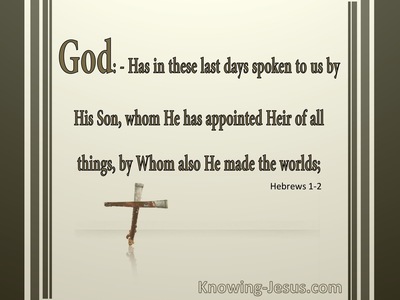 Hebrews 1:2 Jesus Is Appointed Heir Of All Things (beige)